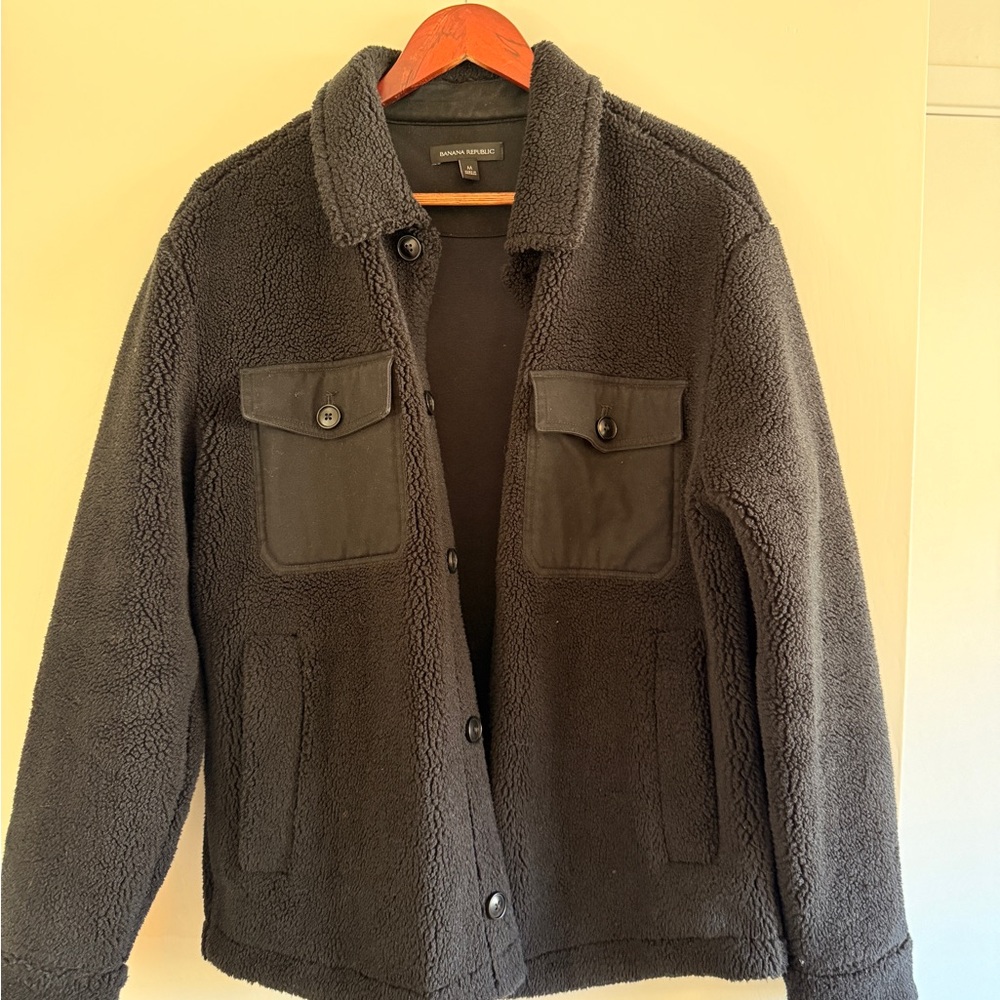 Banana Republic Men's Black Sherpa Jacket